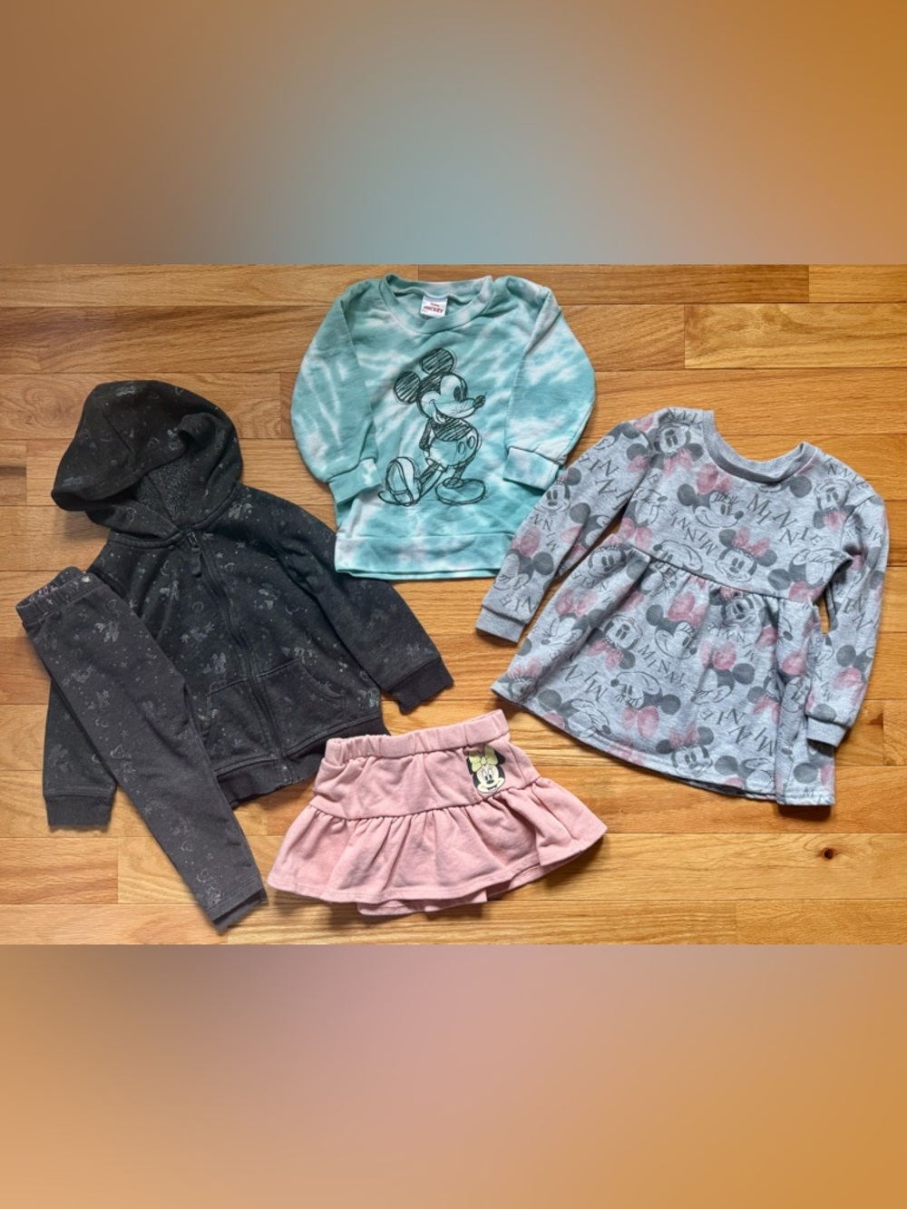 Disney Baby Bundle of Sweatshirt, Skort, Dress, and Fleece Sweatsuit, 18M-24M